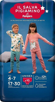 Pampers Il Salva Pigiamino 10 Mutandine Assorbenti Anni 4-7-1