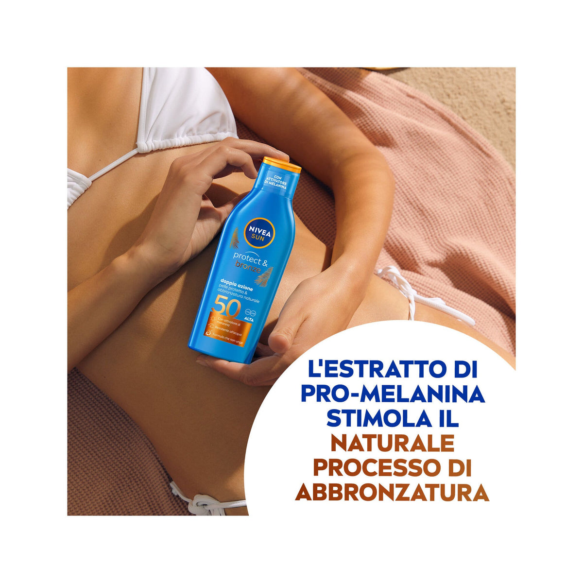 Nivea Sun Latte Solare Protect & Bronze Fp50 200ml Crema Solare 50 Per Un'abbronzatura Dorata-10
