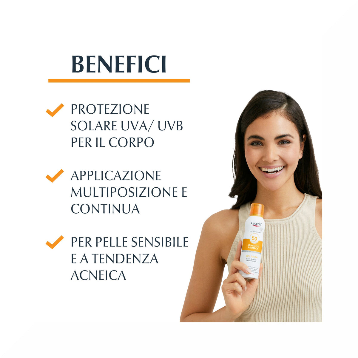 Eucerin Sun Spray Tocco Secco SPF50 200ml Protezione Solare-2