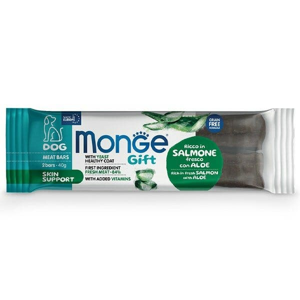 Monge Meat Bars Skin Support Barretta Per Cani Adulti Salmone Fresco Con Aloe 40g-1