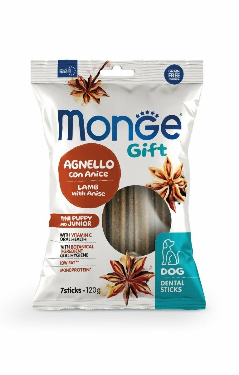 Monge Dental Sticks Agnello Con Anice Per Cani Mini/Puppy/Junior 120g-1