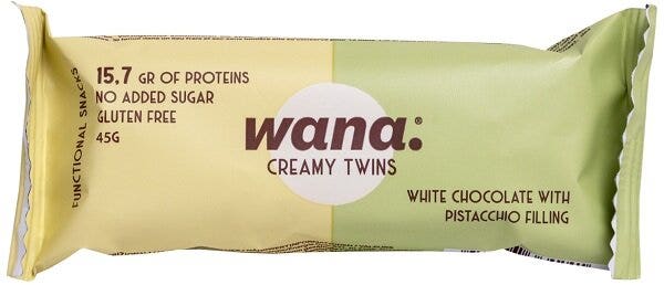 Wana Creamy Twins Barretta Cioccolato Bianco/Pistacchio 45g-1
