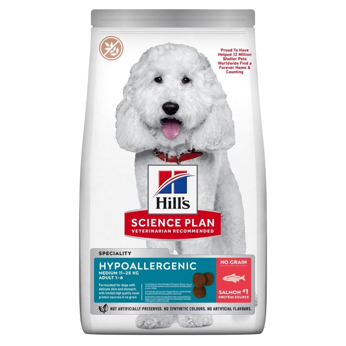 Hill's Science Plan Hypoallergenic Adult Crocchette al Salmone Per Cani Taglia Media Sacco 2,5 kg-1