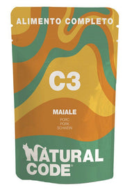 Natural Code C3 Maiale Gatti Adulti Busta 70g-1
