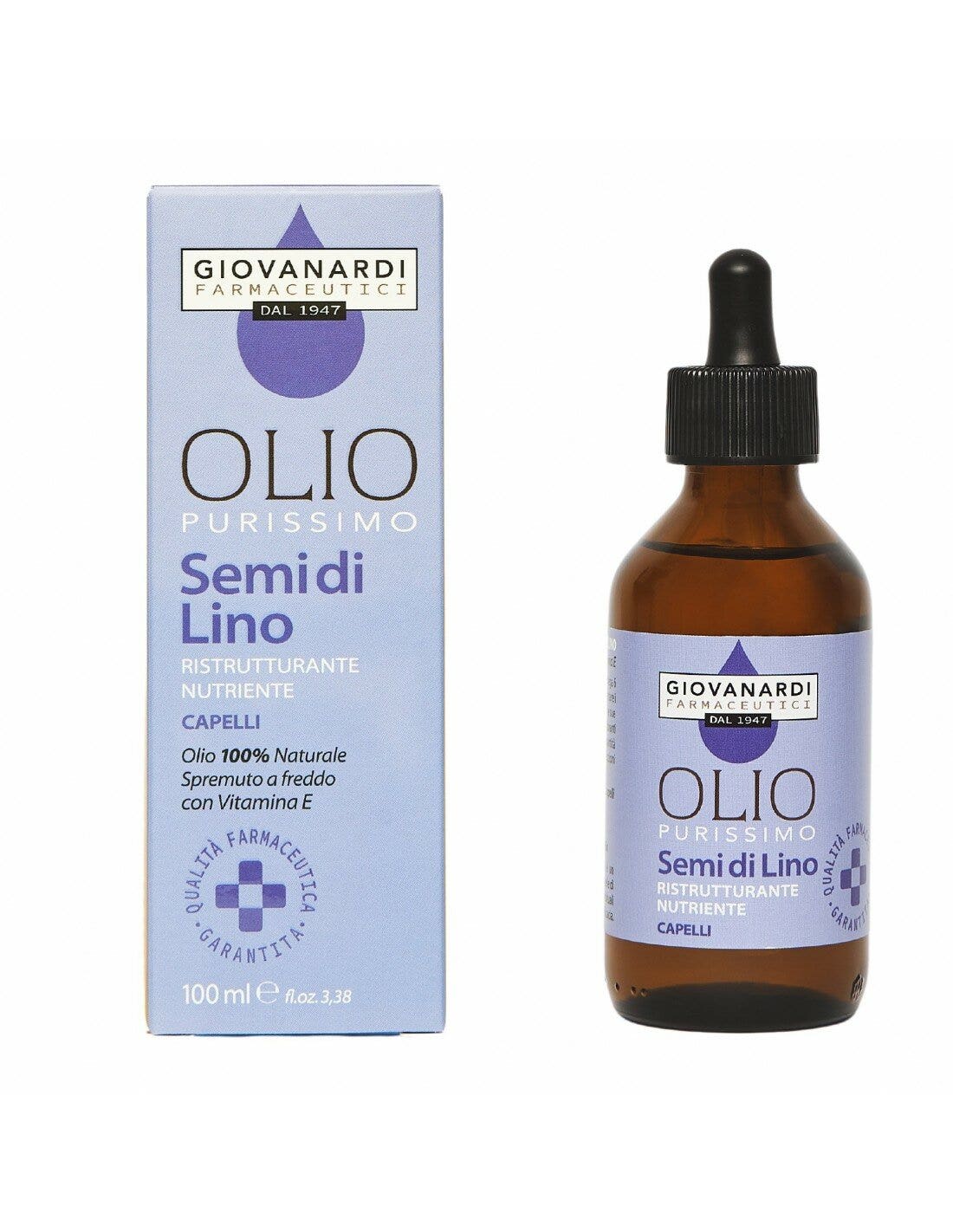 Olio Purissimo Semi Di Lino Ristrutturante Nutriente Per Capelli 100ml-1