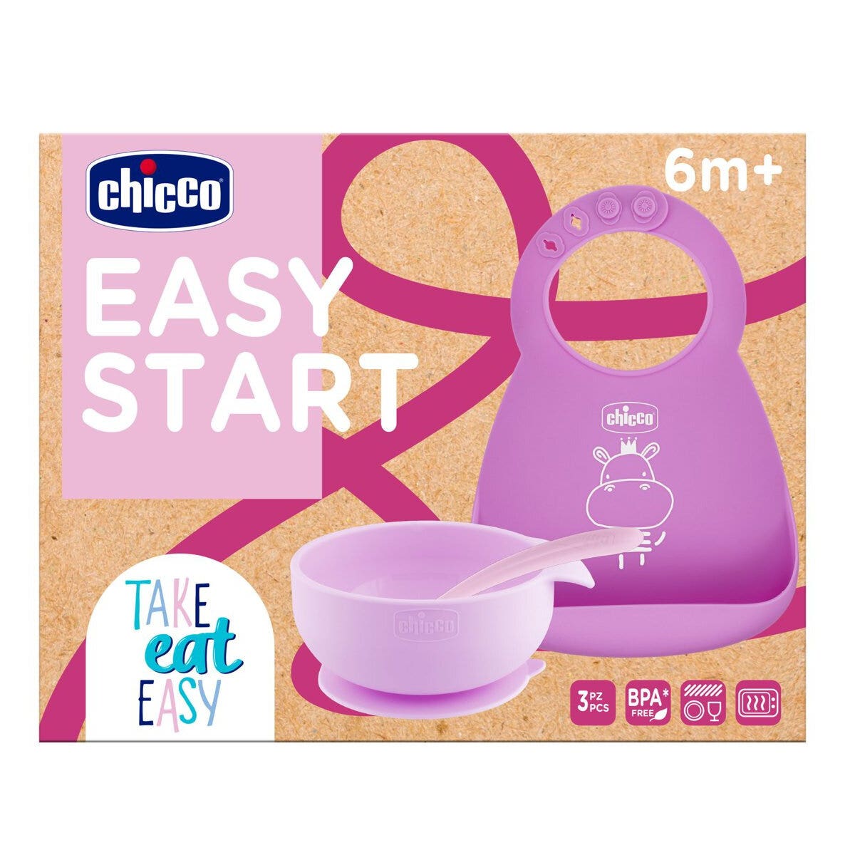 Chicco Easy Start Set Pappa Per Svezzamento Rosa 6+ Mesi-2