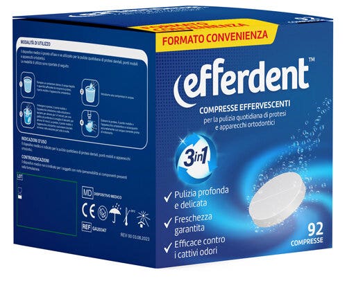 Efferdent 92 Compresse Effervescenti Protesi/Apparecchi Ortodontici-1