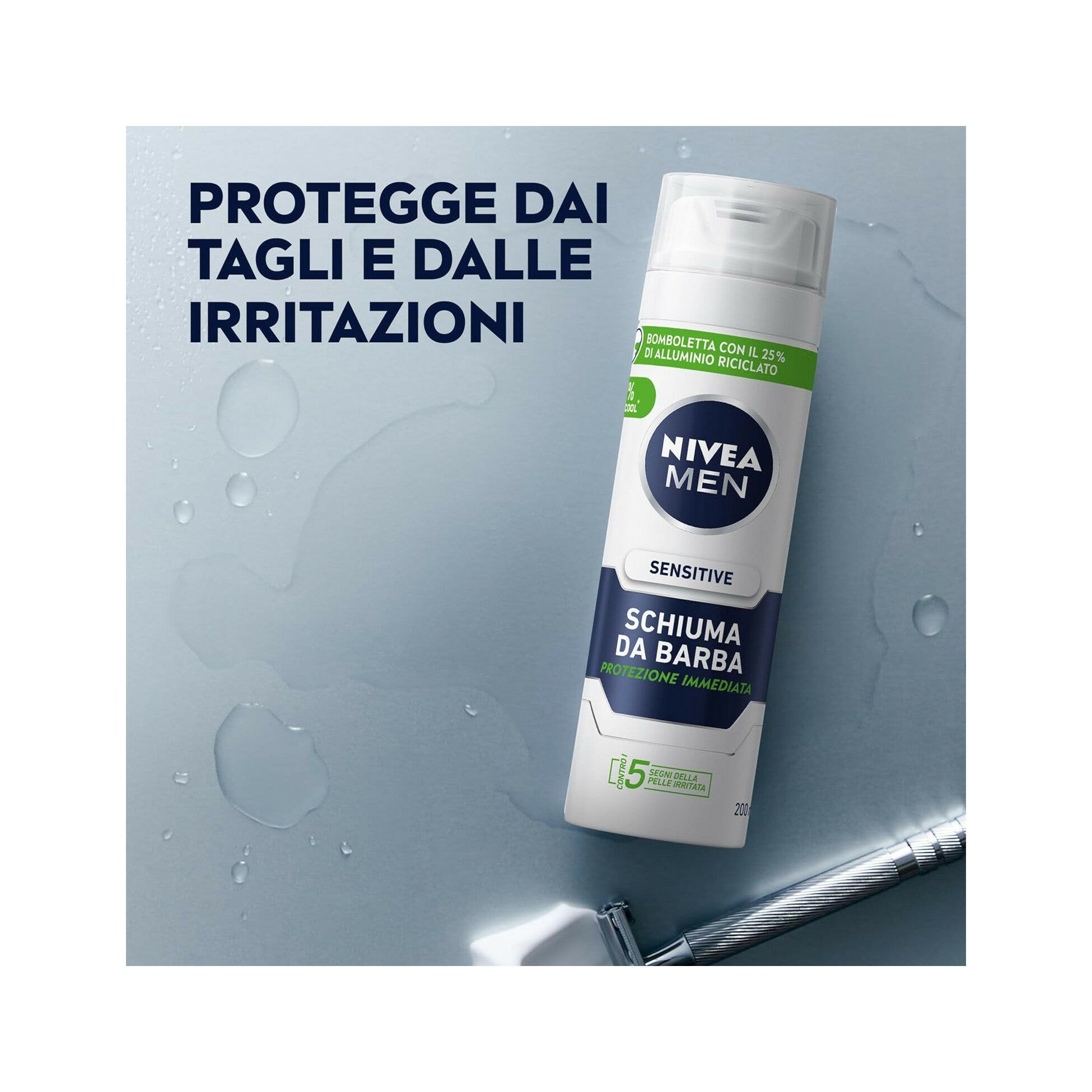 Nivea Men Sensitive Kit Cofanetto Con Schiuma 200ml Dopobarba 100ml Deodorante 50ml E Travel Bag-4