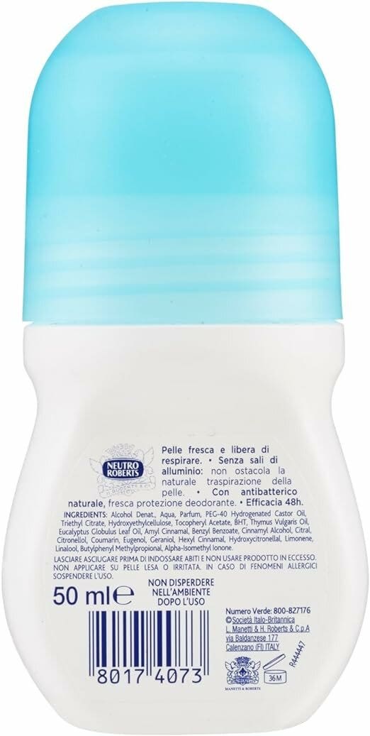 Neutro Roberts Deodorante Roll-On Fresco Blu 50 ml-2