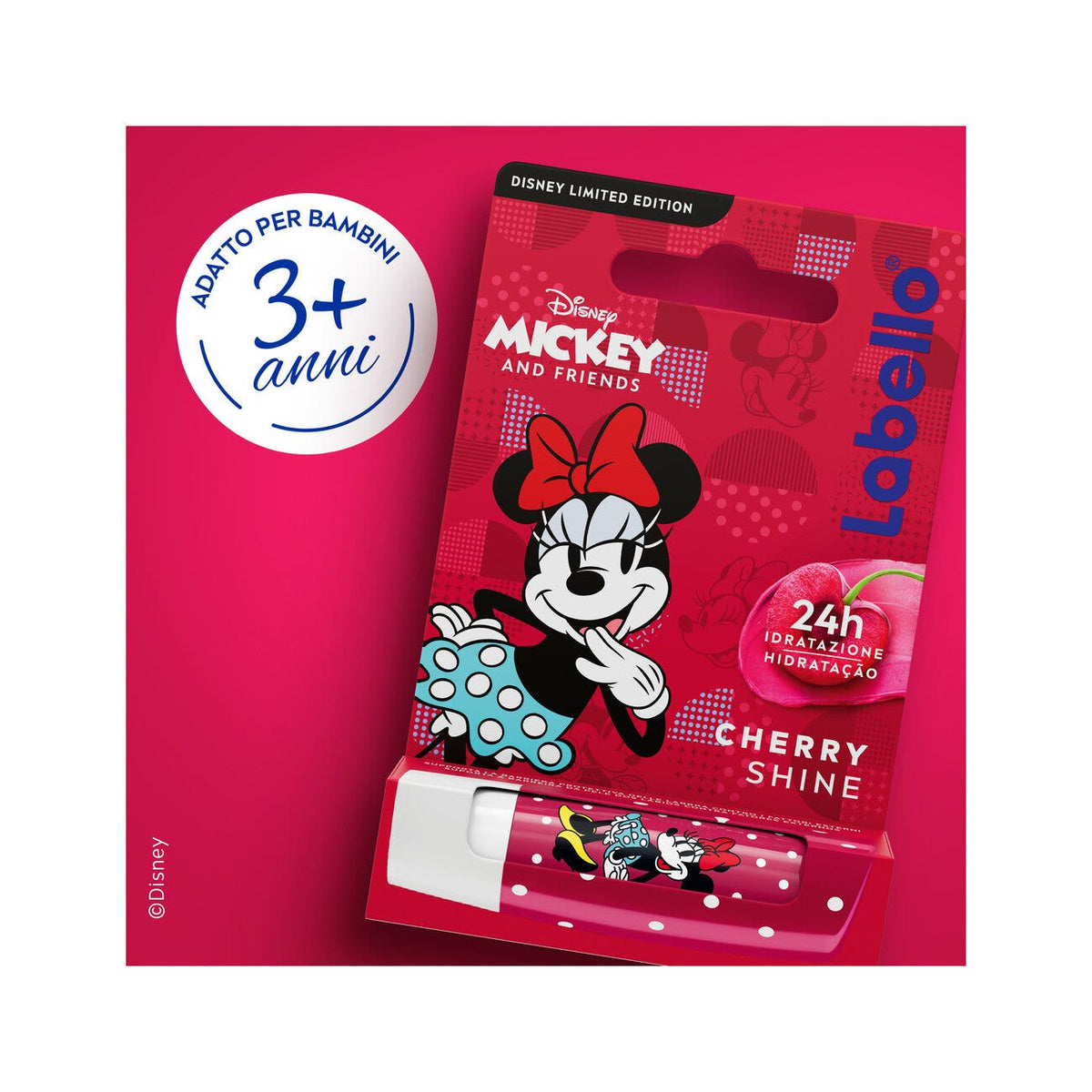 Labello Cherry Shine Disney Limited Edition Minnie Mouse Burrocacao Labbra Colorato Bambini 4,8g-3