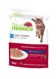 Natural Trainer Gatto Adult con Tonno Bocconcini in Salsa 85g-1