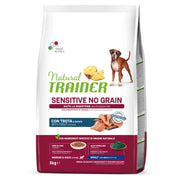 Natural Trainer Sensitive No Grain Medium & Maxi Adult Con Trota Per Cani Adulti 3kg-1
