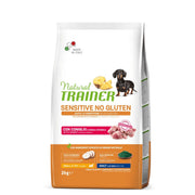 Natural Trainer Sensitive No Gluten Small & Toy Adult Con Coniglio Per Cani Toy 2kg-1