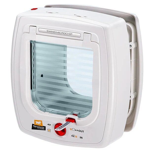 Swing Microchip Portina Per Gatti Con Sistema D'apertura A Microchip Colore Bianco-1