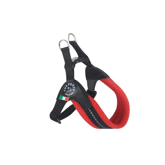 Tre Ponti Pettorina Easy Fit Con Sottopancia Regolabile In Rete Rosso Per Cani 7/9kg Taglia 3,5-1