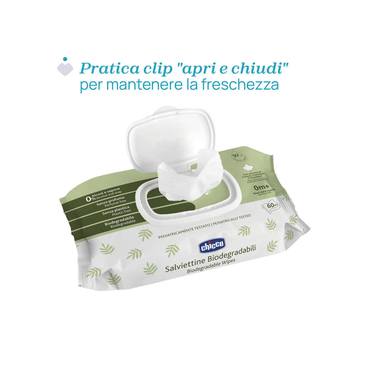 Chicco Salviettine Biodegradabili 60 Pezzi-2