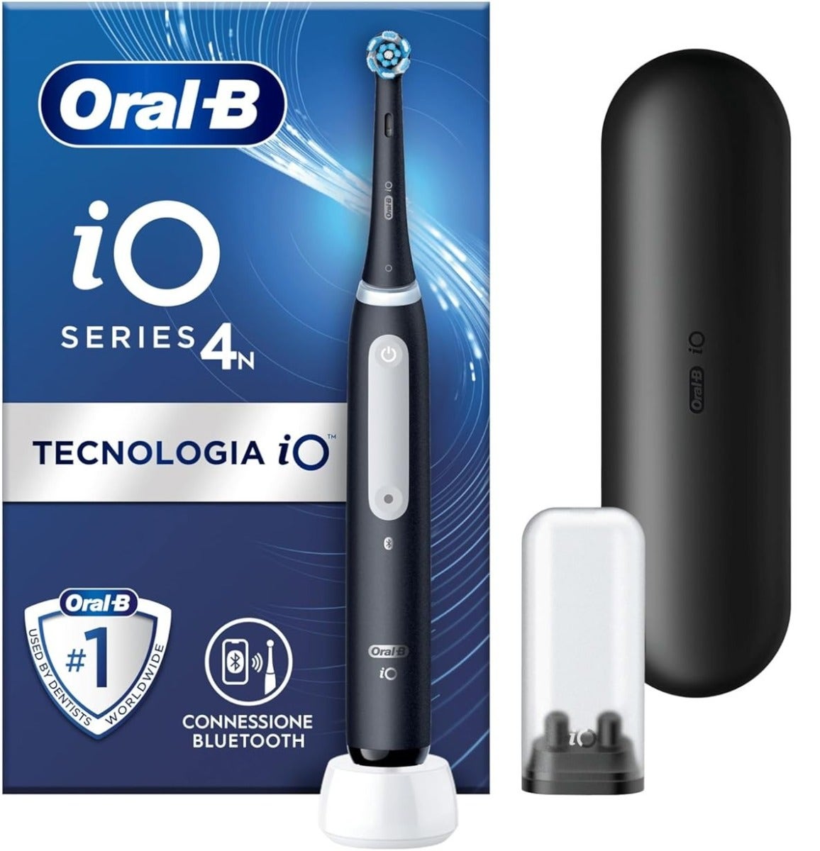 Oralb io 4 Nero Spazzolino Elettrico + Travel Case + Porta Refill-1