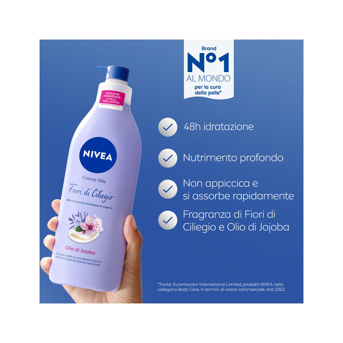 Nivea Crema-olio Fiori Di Ciliegio & Olio Di Jojoba Crema Corpo Idratante 48h E Profumata 400ml-2