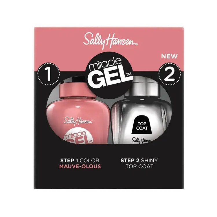 Sally Hansen Miracle Gel Duo Pack Top Coat + Smalto Colore 920 Mauve-Olous-0