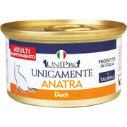 Unipro Unicamente Anatra Cibo Umido Gatti Adulti Barattolo 85g-1