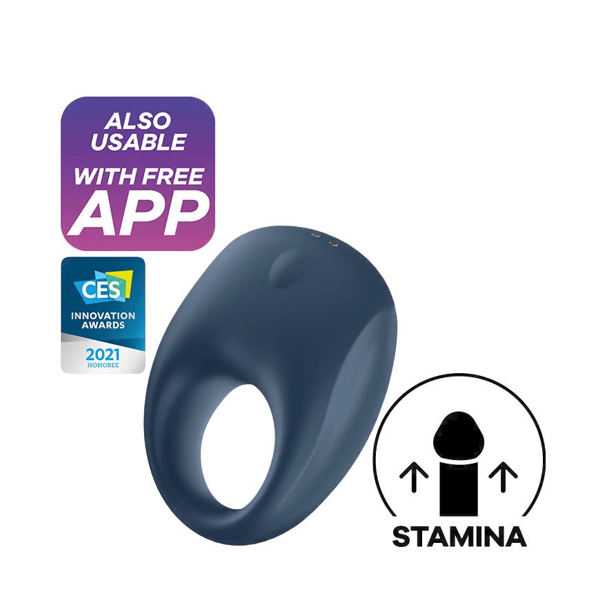Satisfyer Strong One Connect App Anello Fallico Blu-1