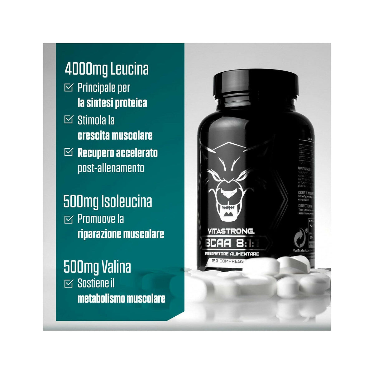 Vitastrong BCAA 8:1:1 150 Compresse-3