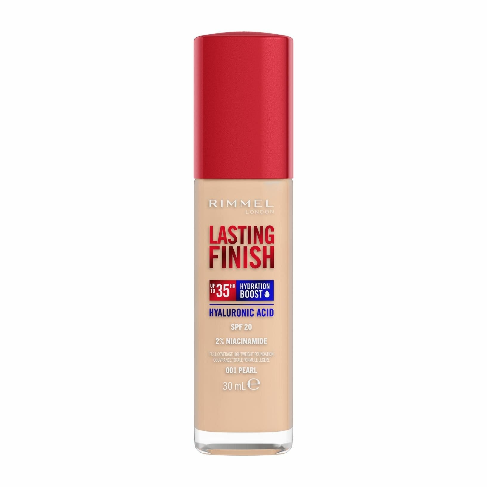 Rimmel Fondotinta Lasting Finish 35h Con Acido Ialuronico 001 Pearl 30ml-1