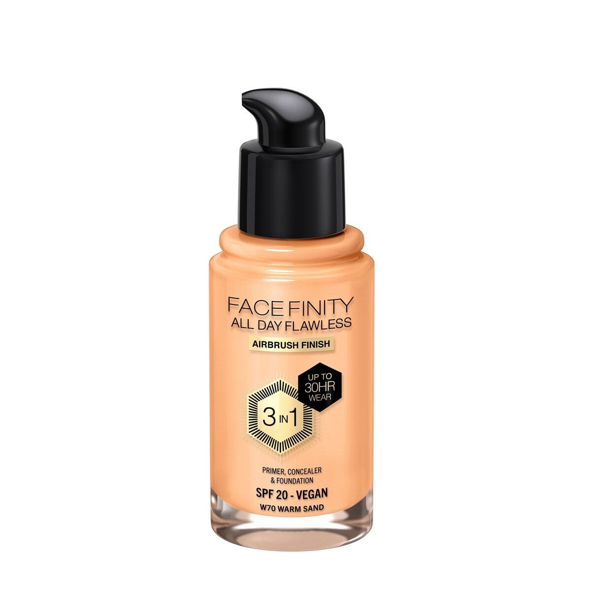Max Factor Fondotinta Facefinity All Day Flawless 3In1 W70 Warm Sand 30ml-2