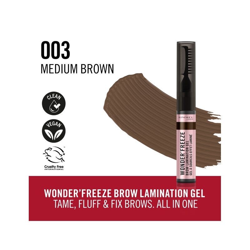 Rimmel Wonder Freeze Brow Lamination Gel Cera Sopracciglia 003 Medium Brown 6g-3