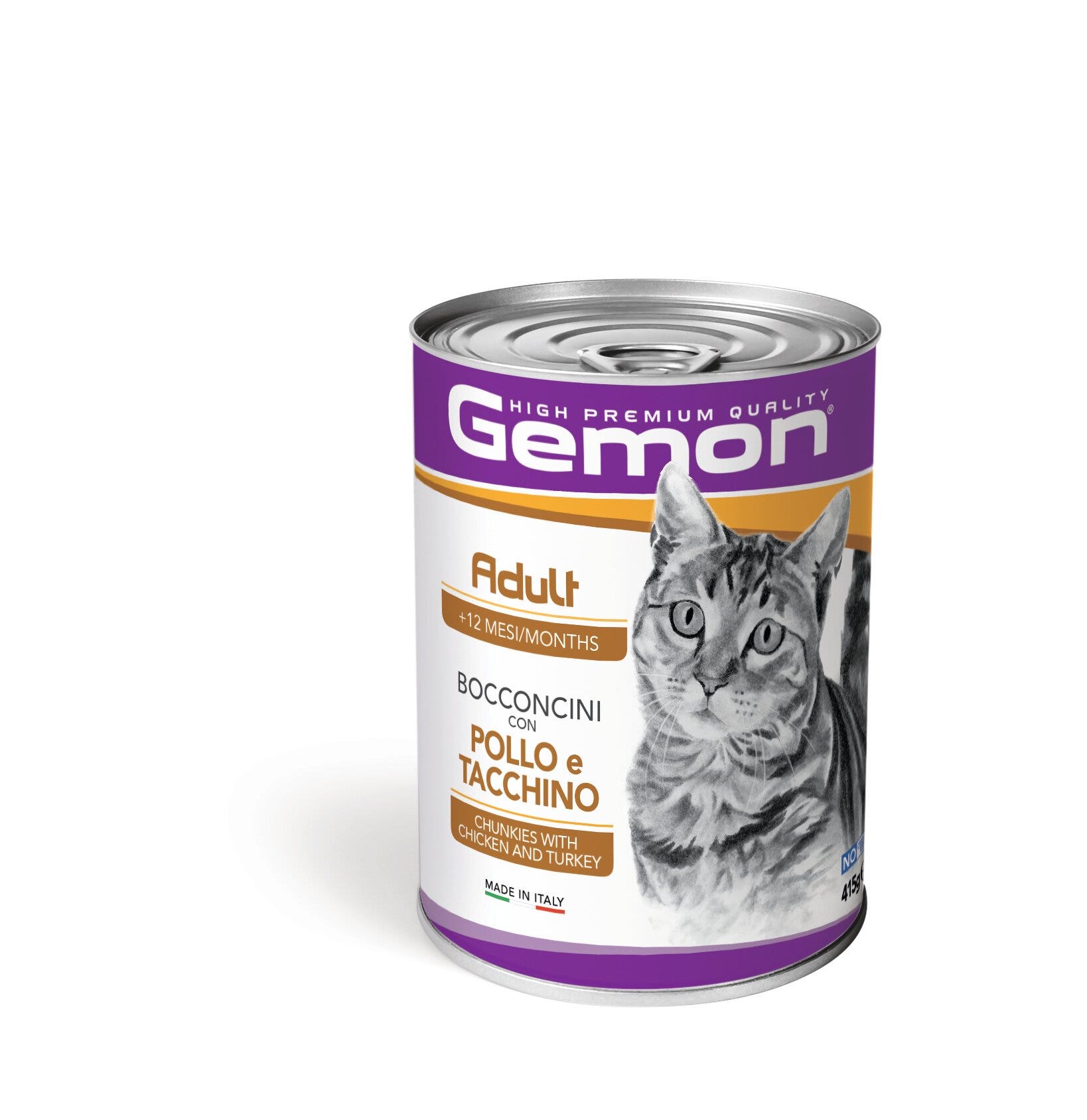 Gemon Bocconcini Pollo E Tacchino Cibo Umido Senior Gatti Età Avanzata Barattolo 415 g-2