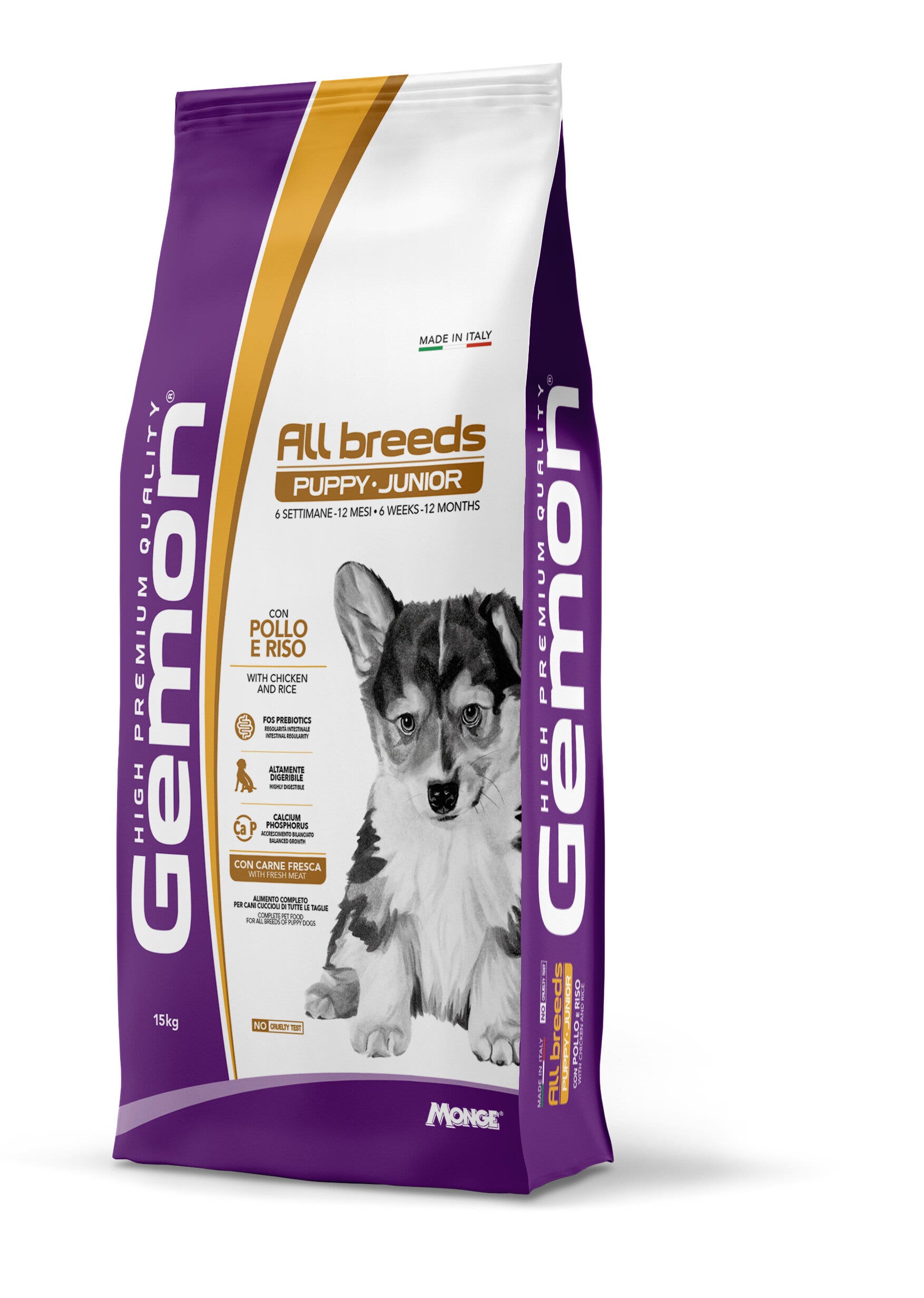 Gemon Pollo e Riso Cibo Secco per Cuccioli Taglia Media 15 Kg-4