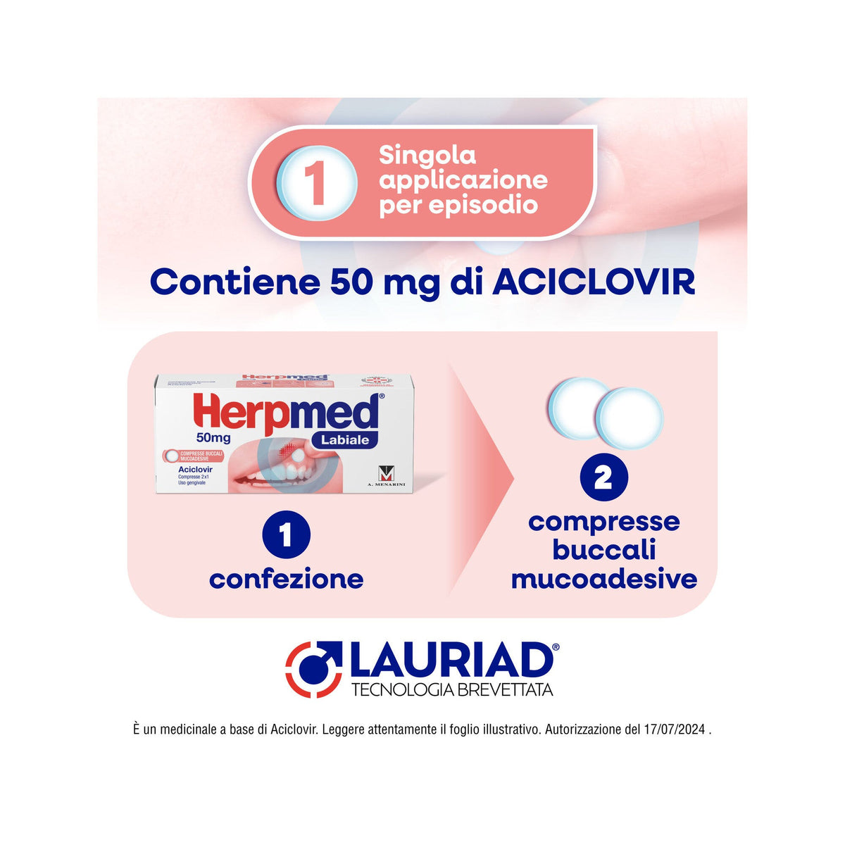 Herpmed Labiale 50mg 2 Compresse Buccali Mucoadesive-6