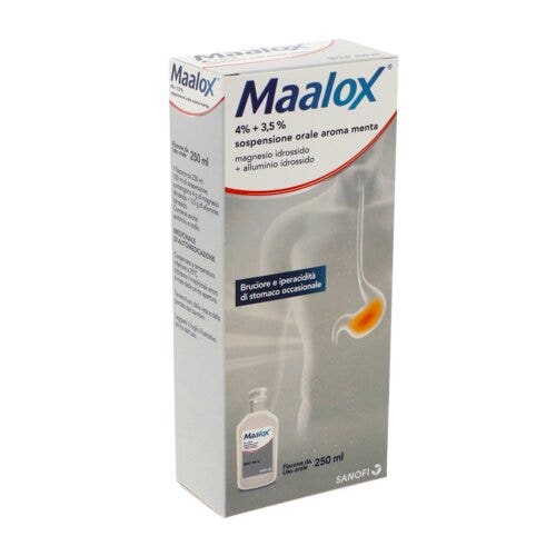 Maalox Sospensione Orale 4% + 3.5% aroma menta 250ml-1