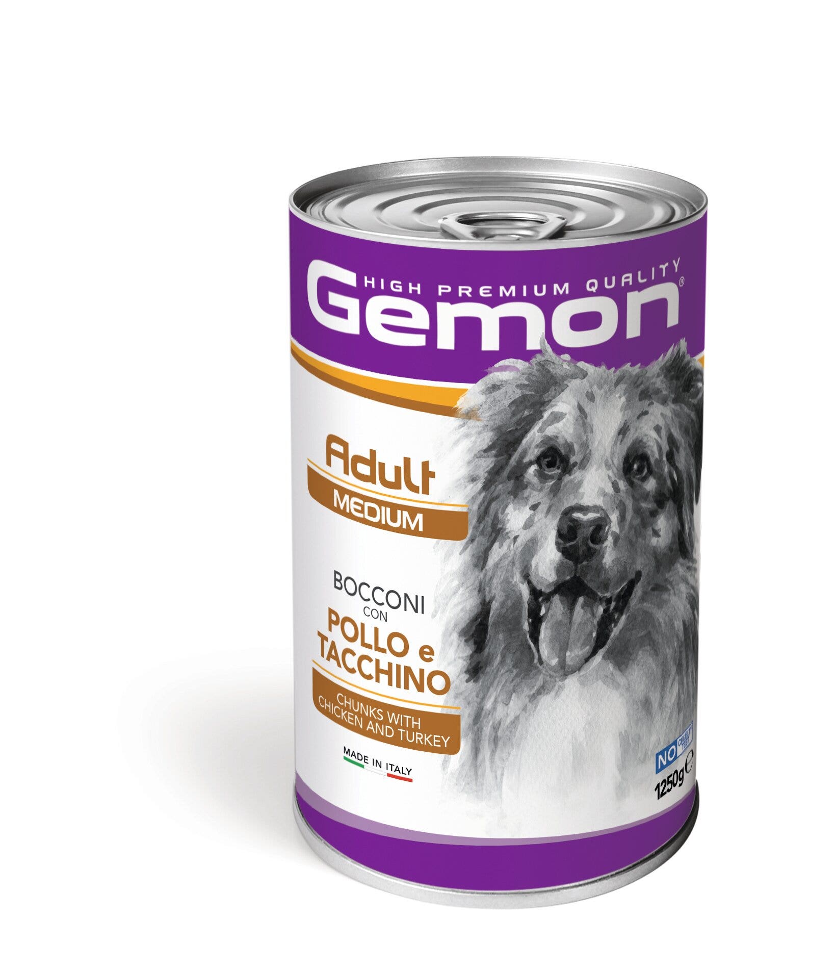 Gemon Bocconi Pollo E Tacchino Cibo Umido Cani Adulti Taglia Media Barattolo 1,25 Kg-2