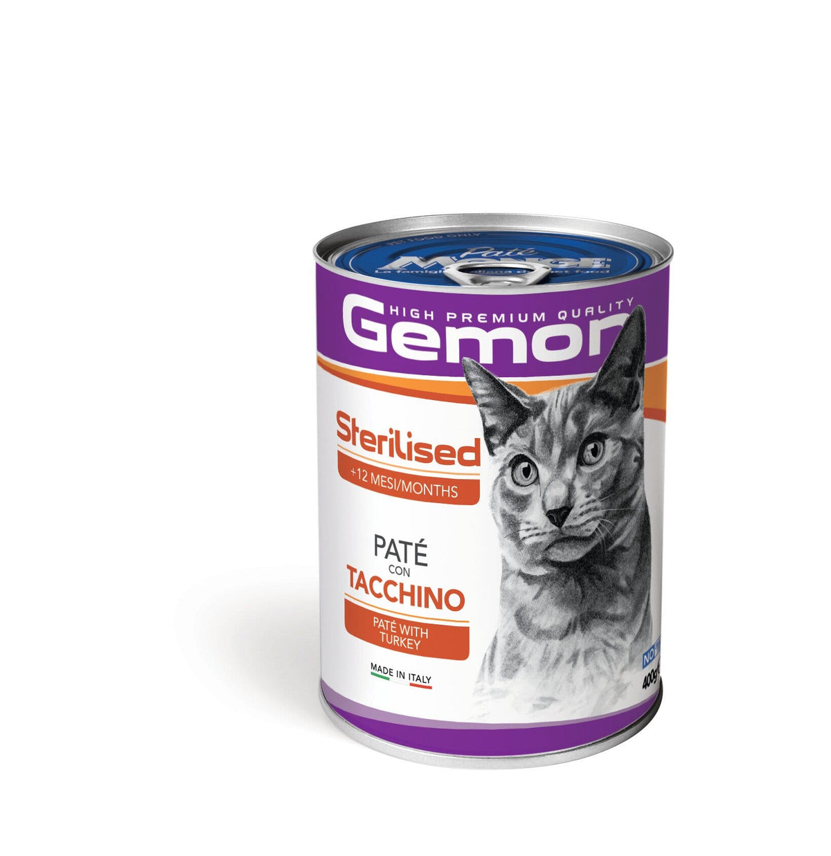 Gemon Paté Con Tacchino Cibo Umido Gatti Sterilizzati Barattolo 400 g-2