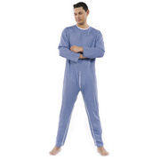 Pavis Pigiama Sanitario Per Degenti Uomo Doppia Apertura Zip Colore Azzurro Cod. 992