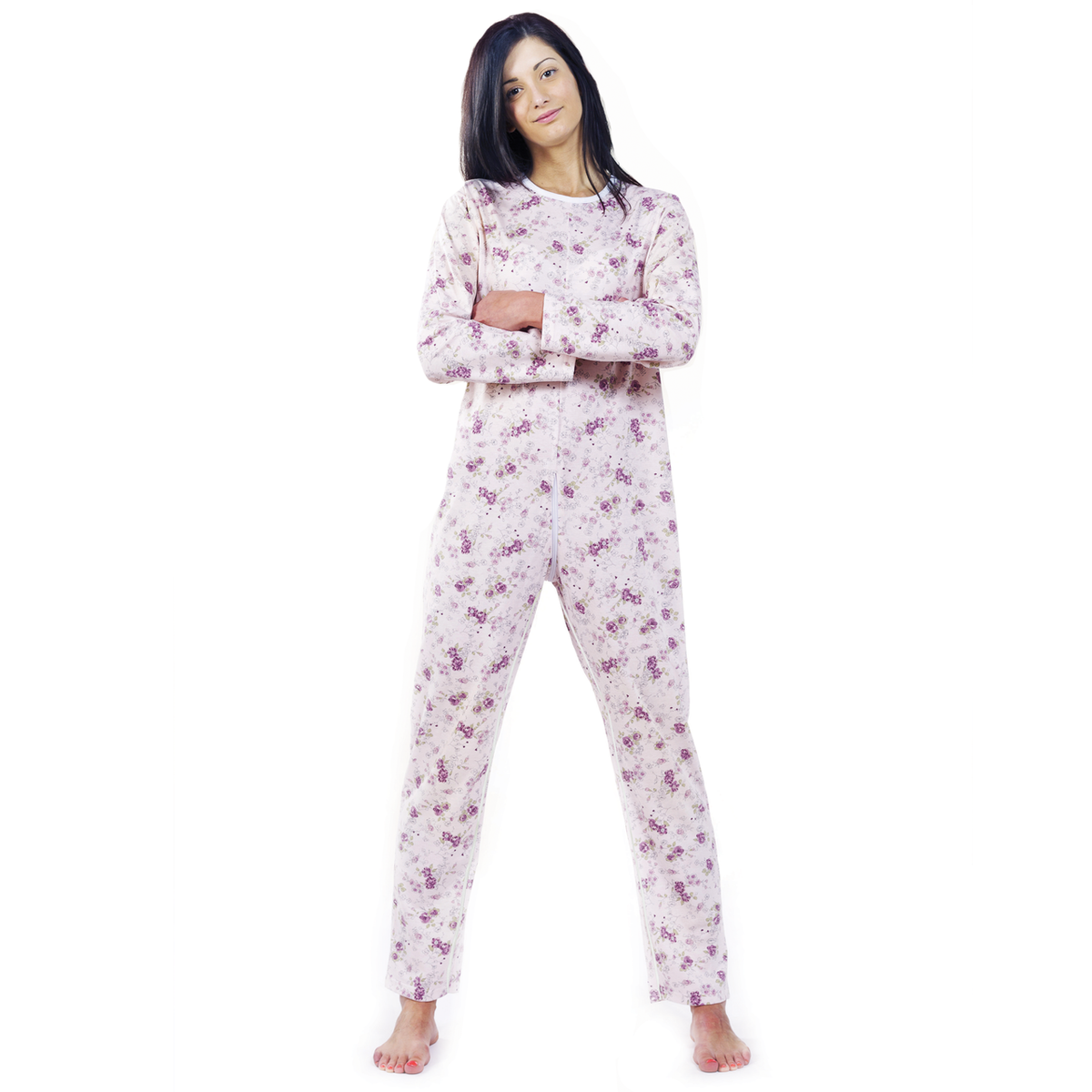 Pavis Pigiama Sanitario Per Degenti Donne Doppia Apertura Zip Colore Rosa Cod. 993