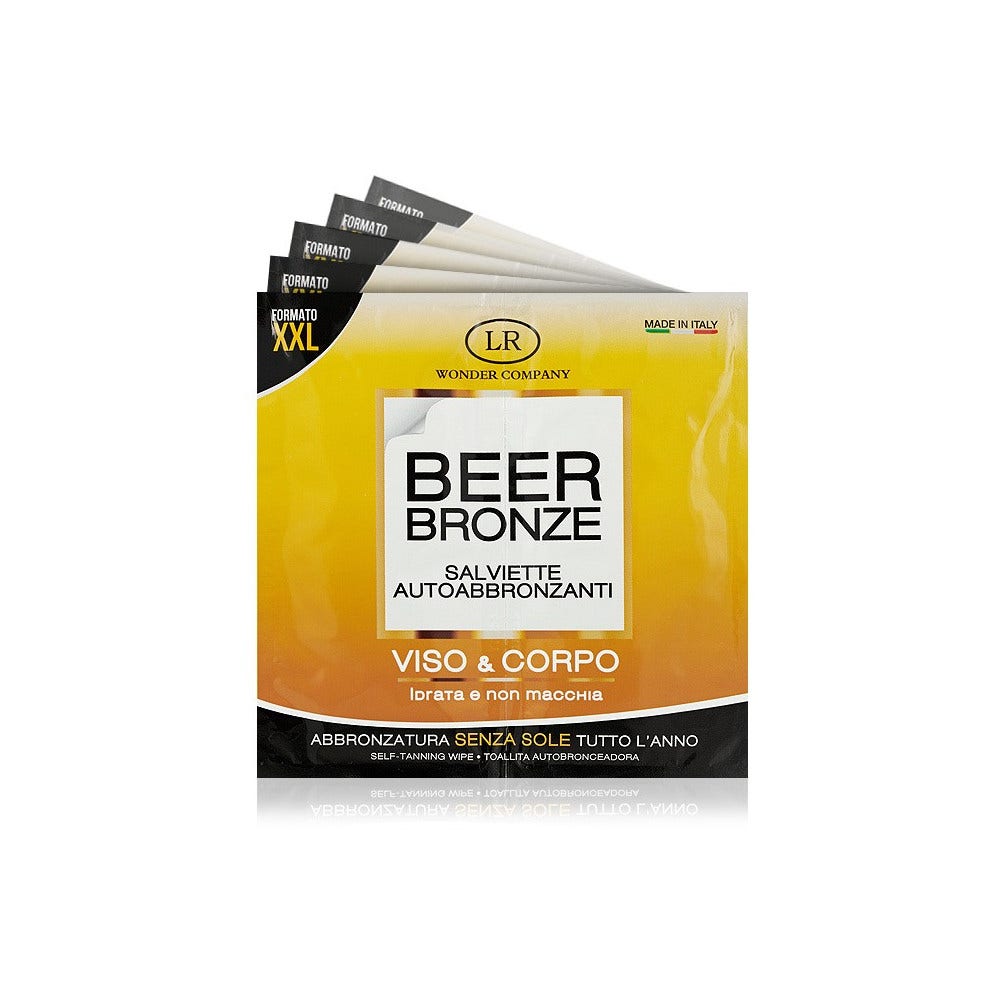 LR Wonder Company Beer Bronze Salviette Autoabbronzanti 1 Pezzo  - 1