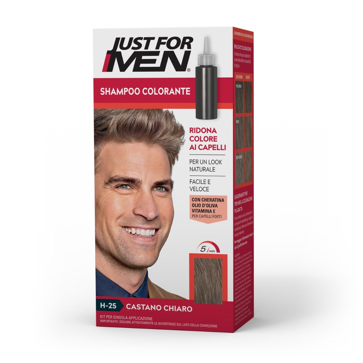 Just For Men Shampoo Colorante Castano Chiaro 30ml-5