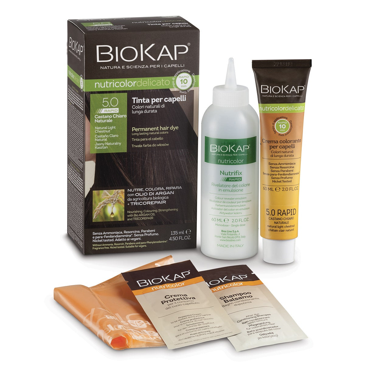 Biokap Nutricolor Delicato Rapid 5.05 Castano Nocciola 135ml  - 1