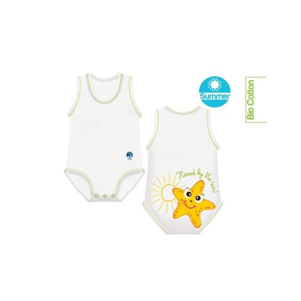 J Bimbi Body Neonato Senza Maniche In Cotone Bio 0-36 Mesi Stella Marina-1