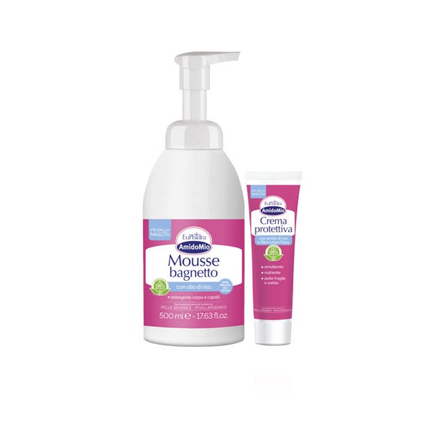 Euphidra Box Coccole Per Il Buongiorno Mousse Bagnetto 500ml + Crema Protettiva 50ml-2
