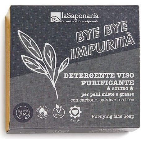 La Saponaria Wonder Pop Detergente Viso Solido Purificante Bye Bye Impurità 70g  - 1
