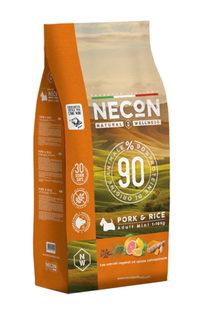 Necon NW Crocchette Cane Mini Singola Proteina Animale Maiale E Riso 2kg  - 1