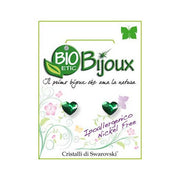 Orecchino Bioetic Bijoux Cuore Piatto 6 X6,6 mm Dark Moss Green 1 Paio  - 2