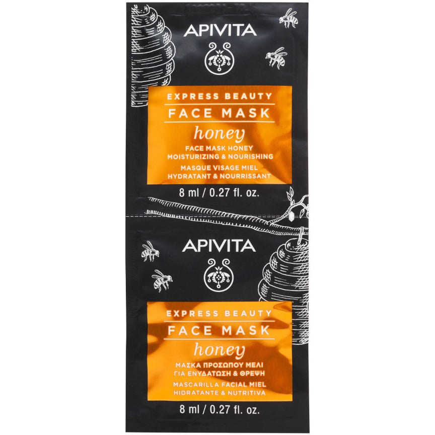 Apivita Express Beauty Maschera Viso Idratante/Nutriente Miele 2x8ml  - 2