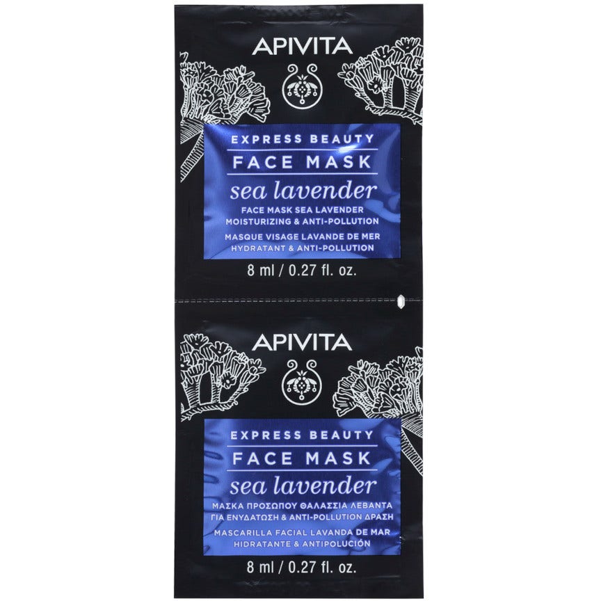 Apivita Express Beauty Maschera Viso Idratante/Anti-inquinamento Limonium 2x8ml  - 2