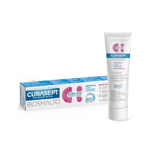 Curasept Biosmalto Baby Kid Dentifricio Alla Fragola 50ml 6mesi+-1