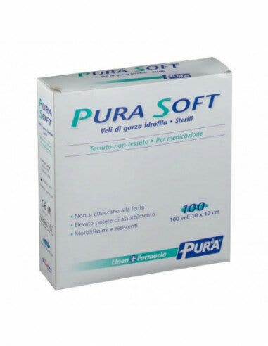Pura Soft Garza In Tessuto Non Tessuto 10cmx10cm 100 Pezzi-2