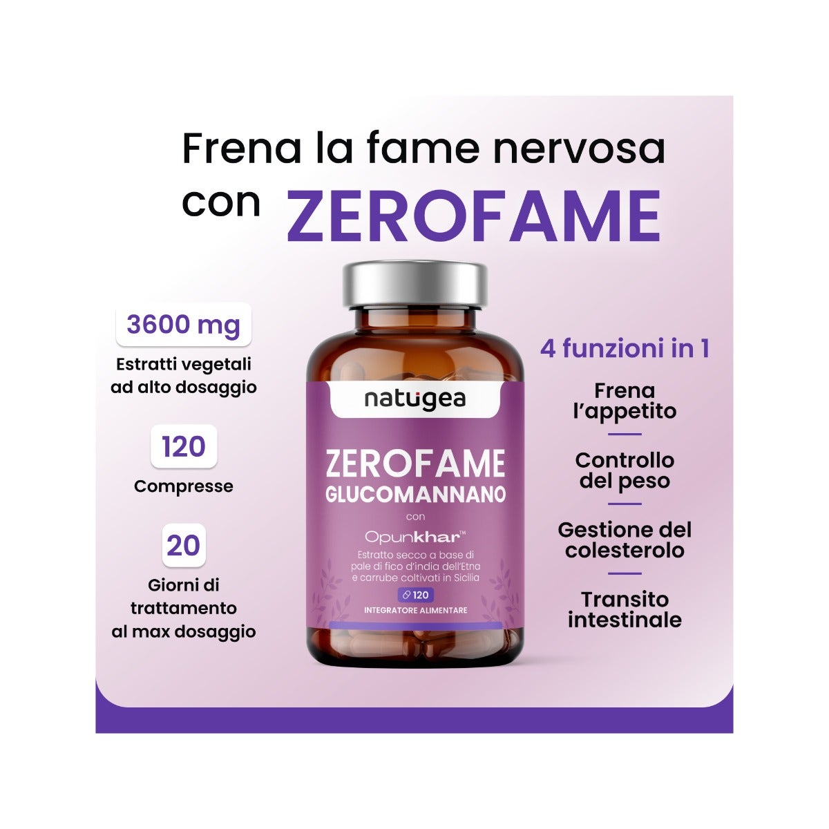Natugea Glucomannano Arricchito Con Pale Di Fico D'india Dell'etna E Carrube Siciliane Vegano 120 Compresse-10
